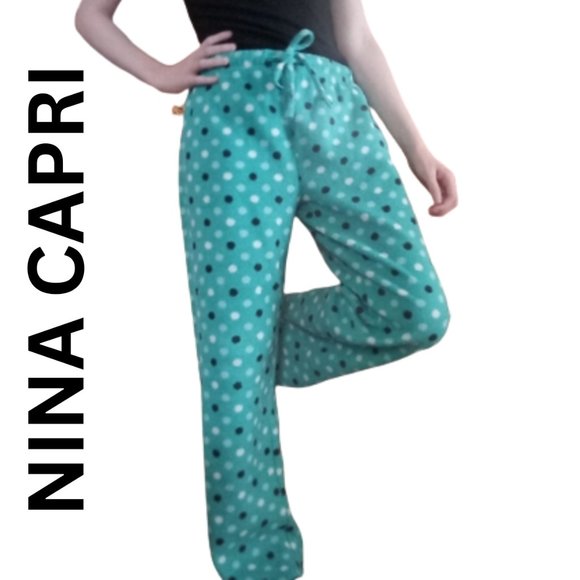 NINA CAPRI - Fleece Polka Dot Lounge Pants - Picture 2 of 8